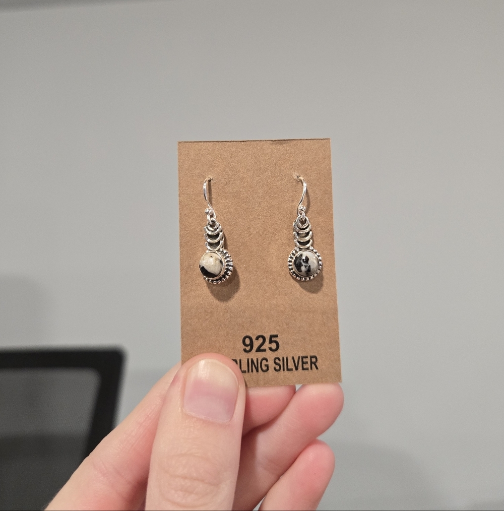White Buffalo Turquoise Drop Earrings